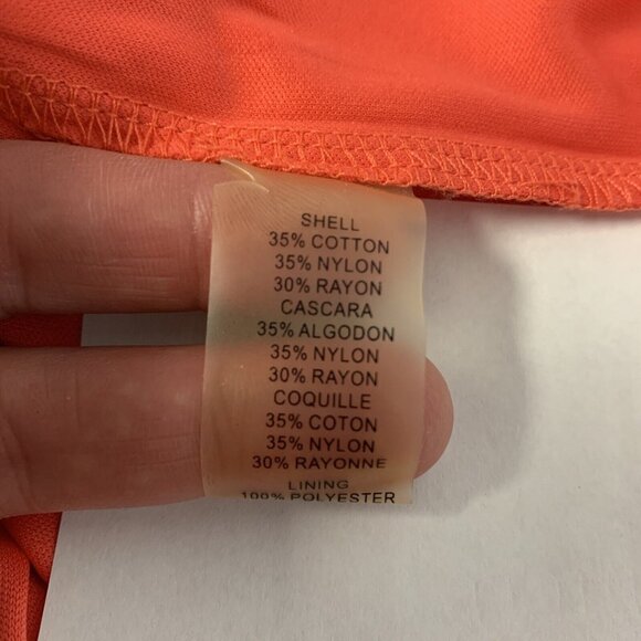 Vince Camuto Dress Coral Lace Overlay Long Sleeve Dress Size 2 - Picture 6 of 8